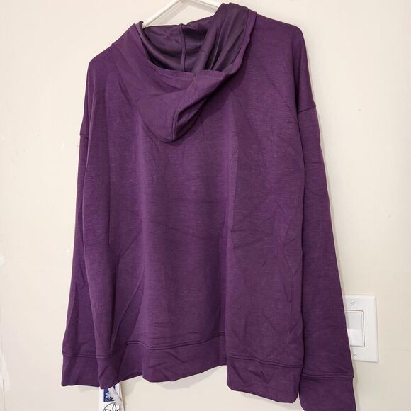 Gaiam Hoodie Sweatshirt For Women Size XXL Purple Vneck Pockets B1 - Picture 4 of 15
